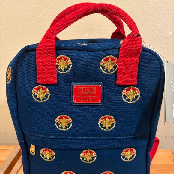 Loungefly Captain Marvel Canvas Backpack - Picture 1 of 3
